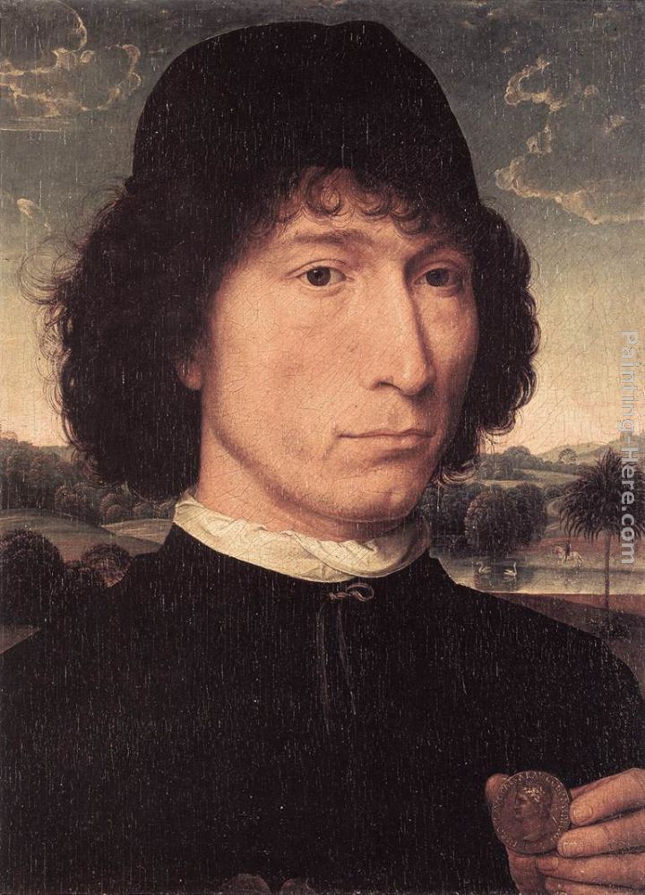 Portrait of a Man with a Roman Coin painting - Hans Memling Portrait of a Man with a Roman Coin art painting